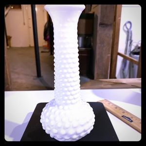 Vintage Hobnail milk glass vase